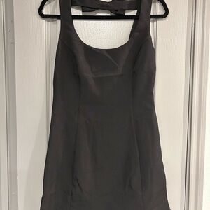 Endless Rose Classic Black Dress with feather detail